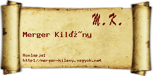 Merger Kilény névjegykártya